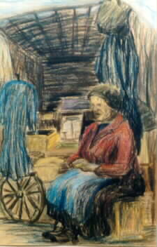 Joe Cauchi: woman seated pastel (c) 2001